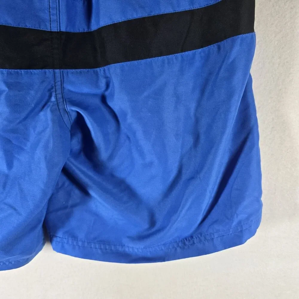 George Mens Swim Trunks Medium Blue And Black, Sizes 32-34